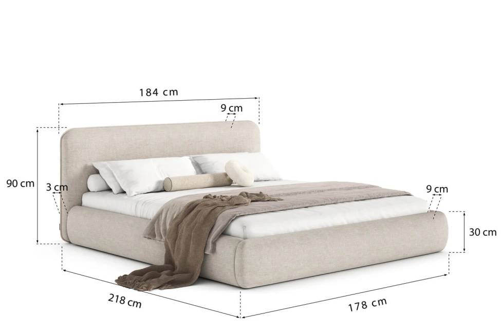 Postel Odette 160x200, látka WIND 05, kovový rošt