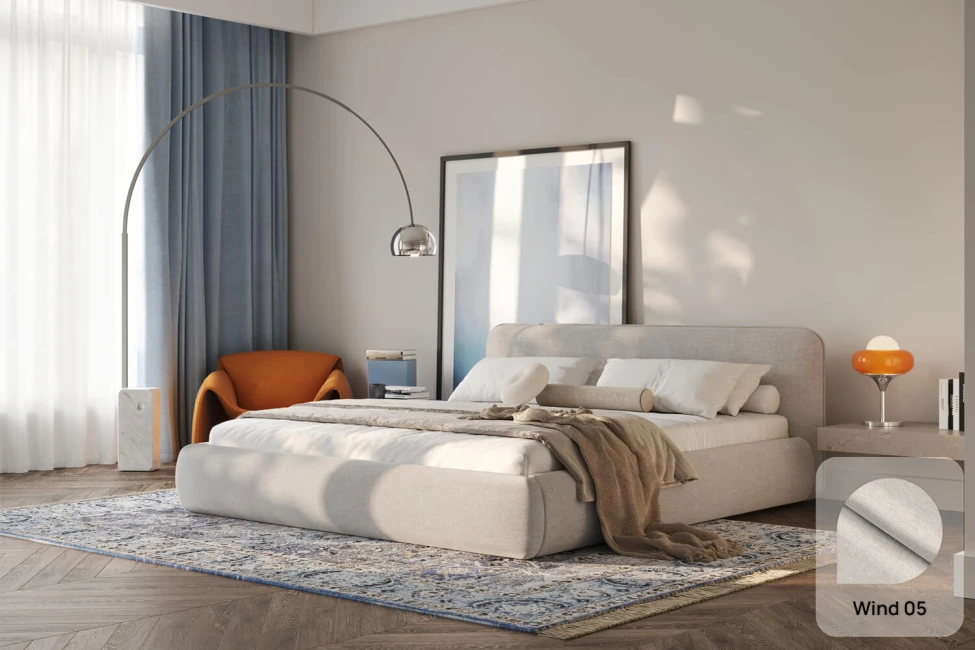 Postel Odette 160x200, látka WIND 05, kovový rošt