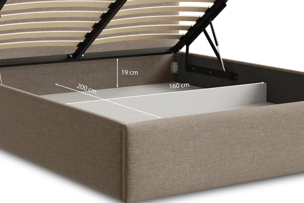 Postel Pure 160x200, látka WIND 11, kovový rošt