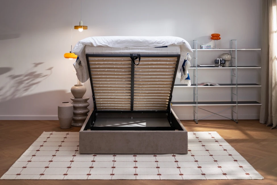 Postel Pure 160x200, látka WIND 11, kovový rošt