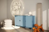 Niko třídveřová komoda Baby Blue