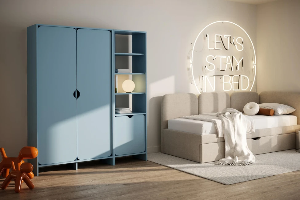 Niko dvoudveřová šatní skříň Baby Blue