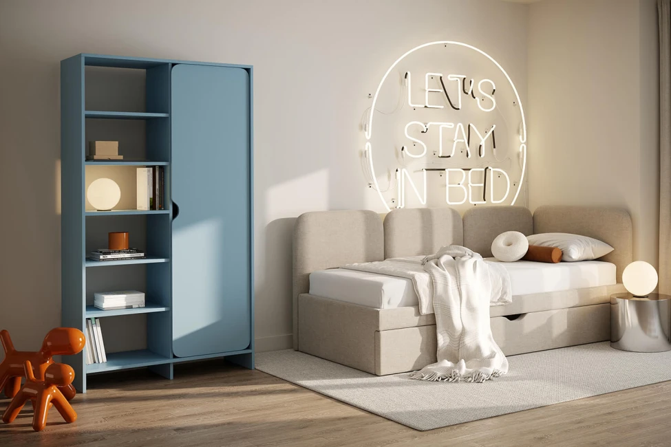 Niko skříň s policemi Baby Blue
