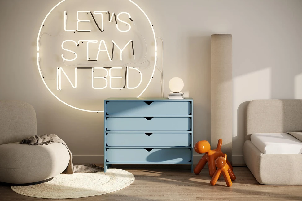 Niko komoda se zásuvkami Baby Blue