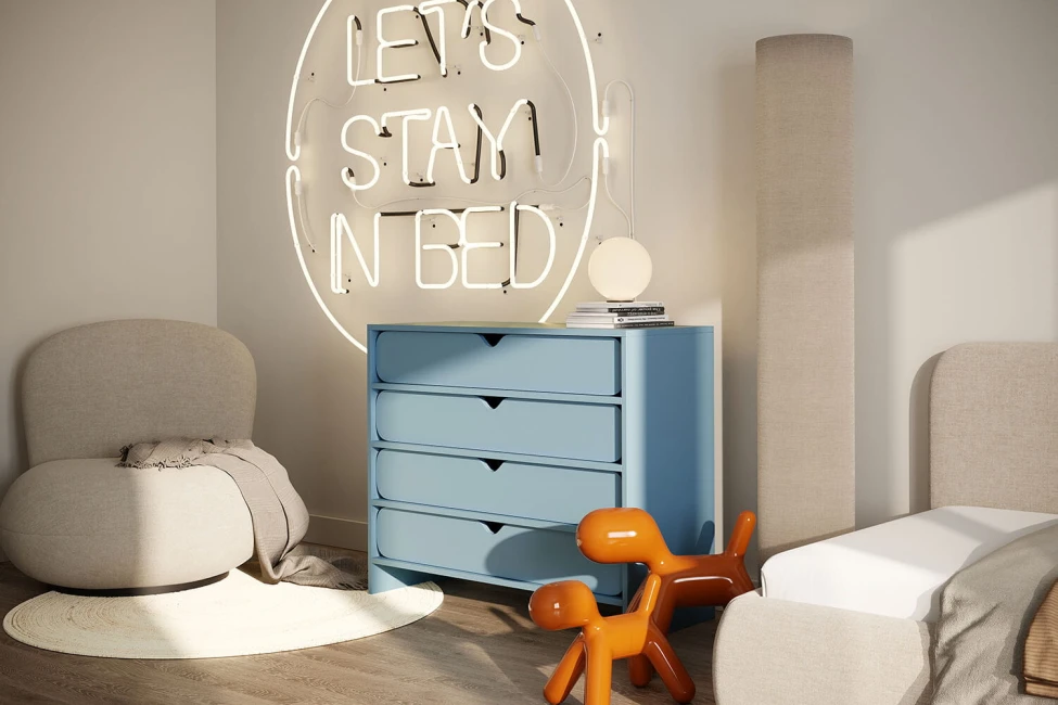 Niko komoda se zásuvkami Baby Blue